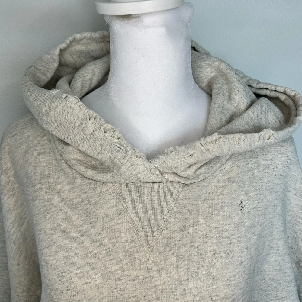 John Elliott Gray hooded Sweatshirt Soft Relaxed Fit - Picture 2 of 10
